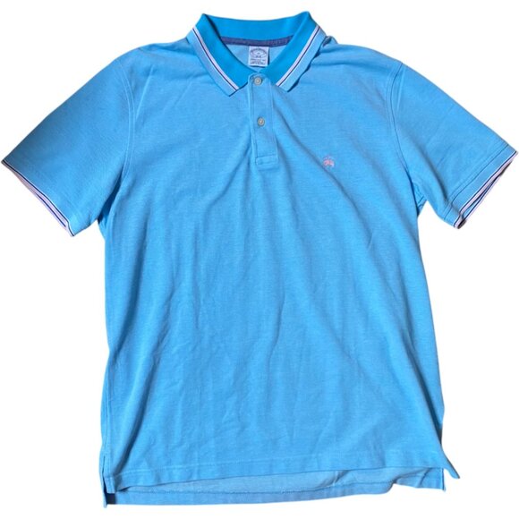 Brooks Brothers Men's Slim Fit Sky Blue Short Sleeve Polo Shirt Sz XL - Picture 1 of 4